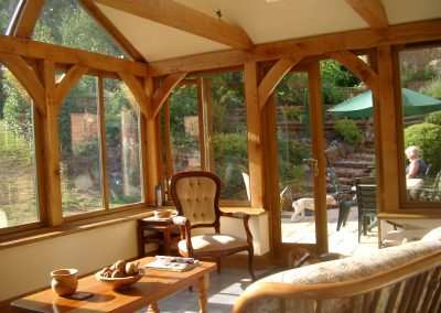 inside of a lovely wooden conservatory